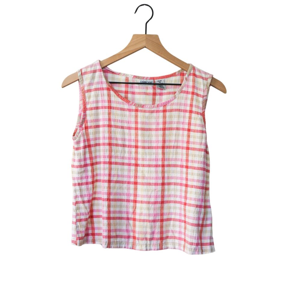 VTG Cabin Creek Pink Gingham Tank PM